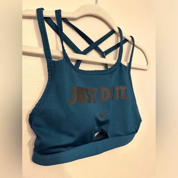 Nike Dri Fit Just Do It teal sports bra size small - Picture 3 of 6